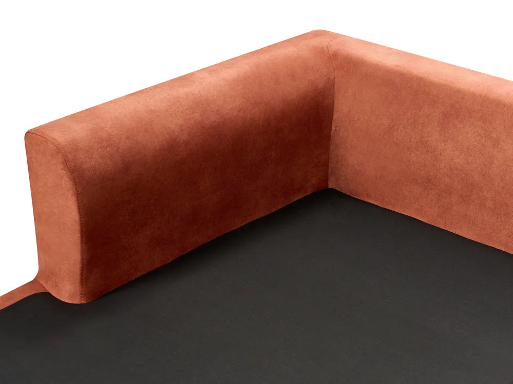 Corner Sofa 3 Seater Velvet Orange Right Hand Weller