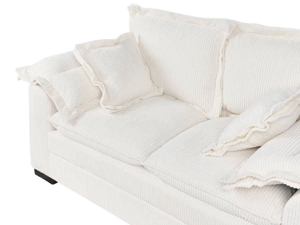 Sofa 2 Seater Corduroy White Berdi