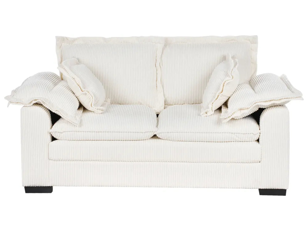 White 2 seater jumbo corduroy sofa Tirro