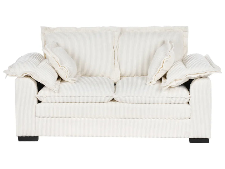 White 2 seater jumbo corduroy sofa Tirro