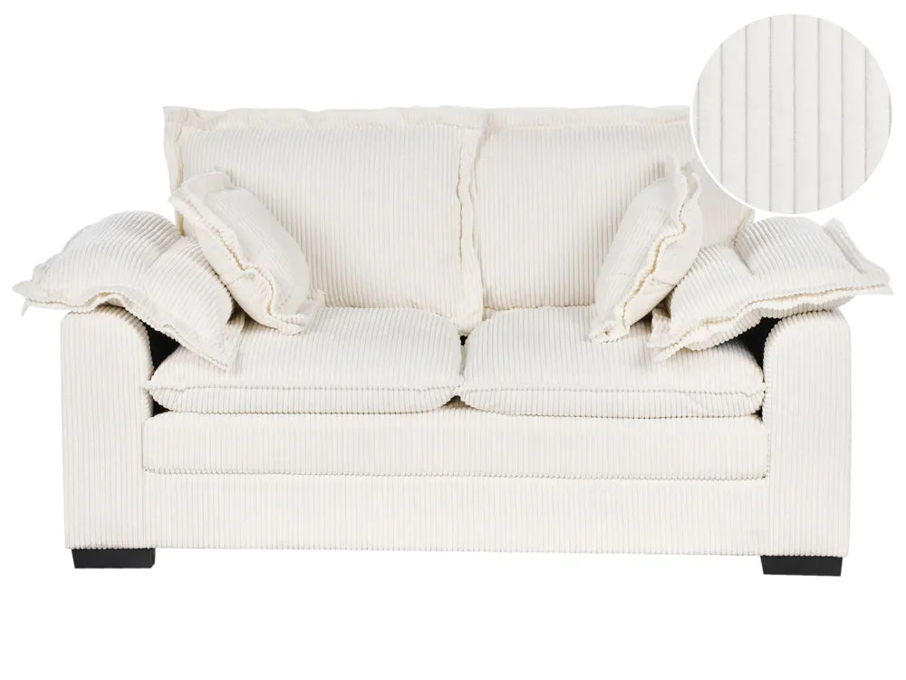 Sofa 2 Seater Corduroy White Berdi