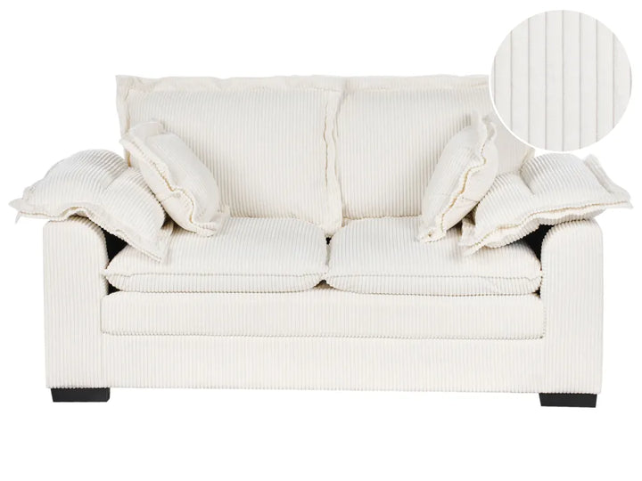 Sofa 2 Seater Corduroy White Berdi