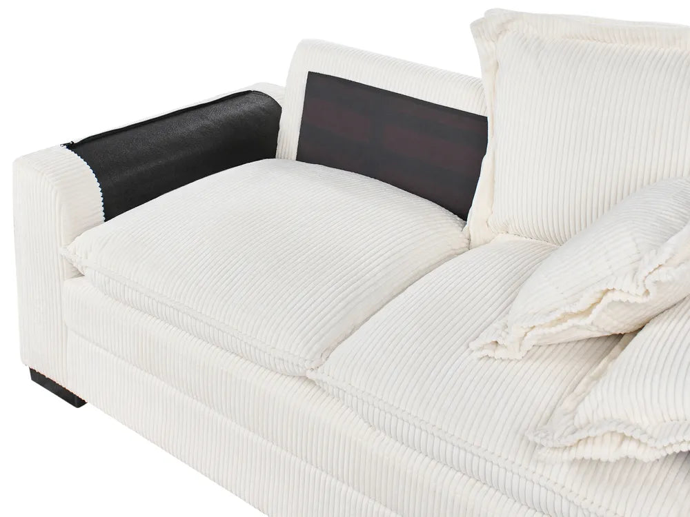 Sofa 2 Seater Corduroy White Berdi