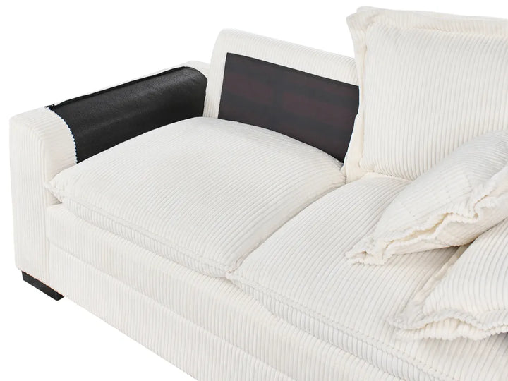 Sofa 2 Seater Corduroy White Berdi