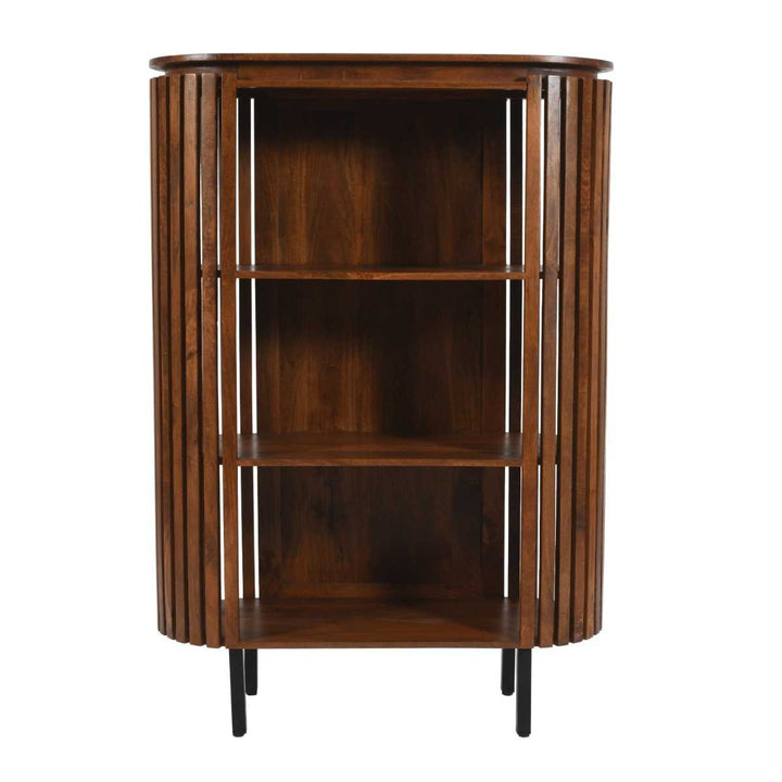 Slatted Mango Wood Bookcase