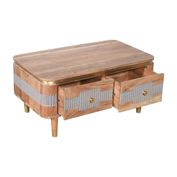 Wilton Acacia Wood 2 Drawers Coffee Table