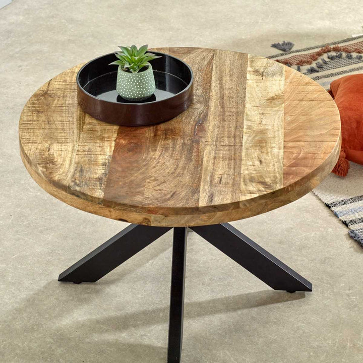 Surrey Solid Wood Coffee Table With Metal Spider Legs