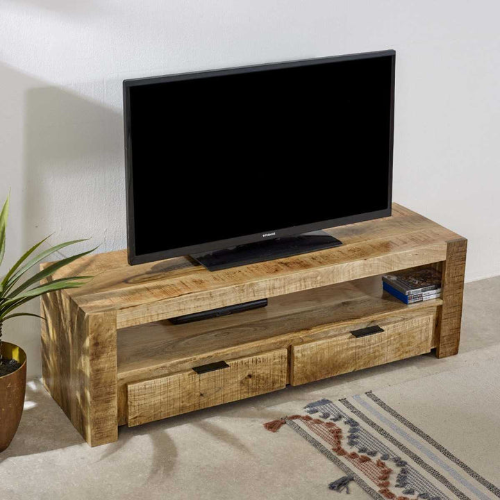 Surrey Solid Wood Tv Stand With 2 Drawers