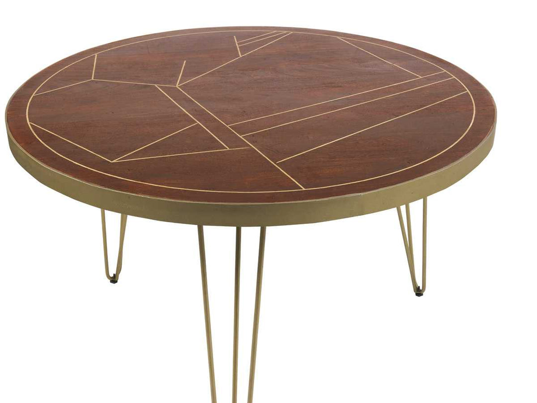 Dark Gold Round Dining Table