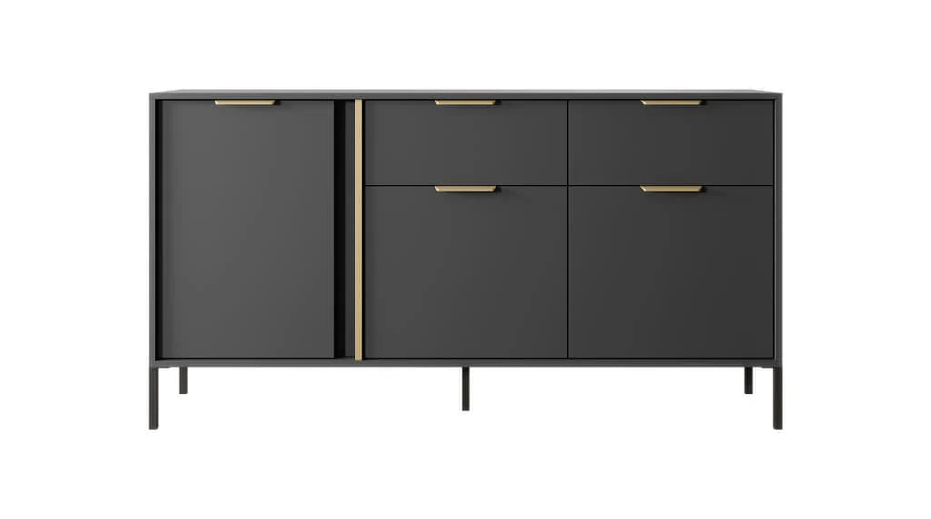 Contemporary Sideboard Cabinet 3 Hinged Doors 3 Shelves Lars