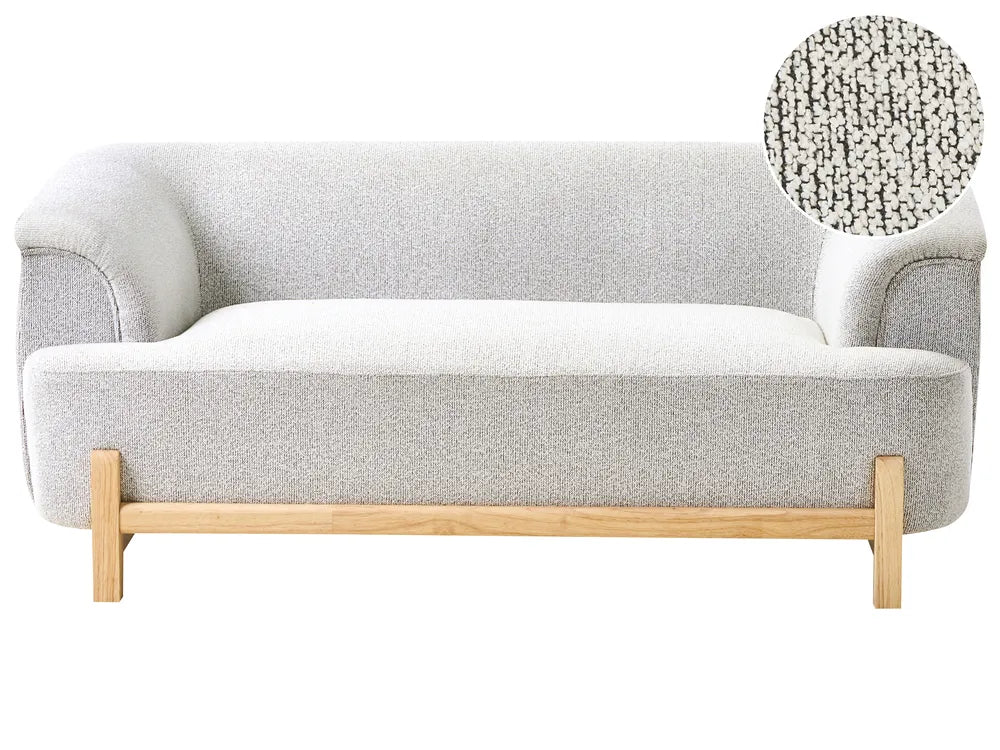 Sofa 2 Seater Fabric Light Grey Ashtin