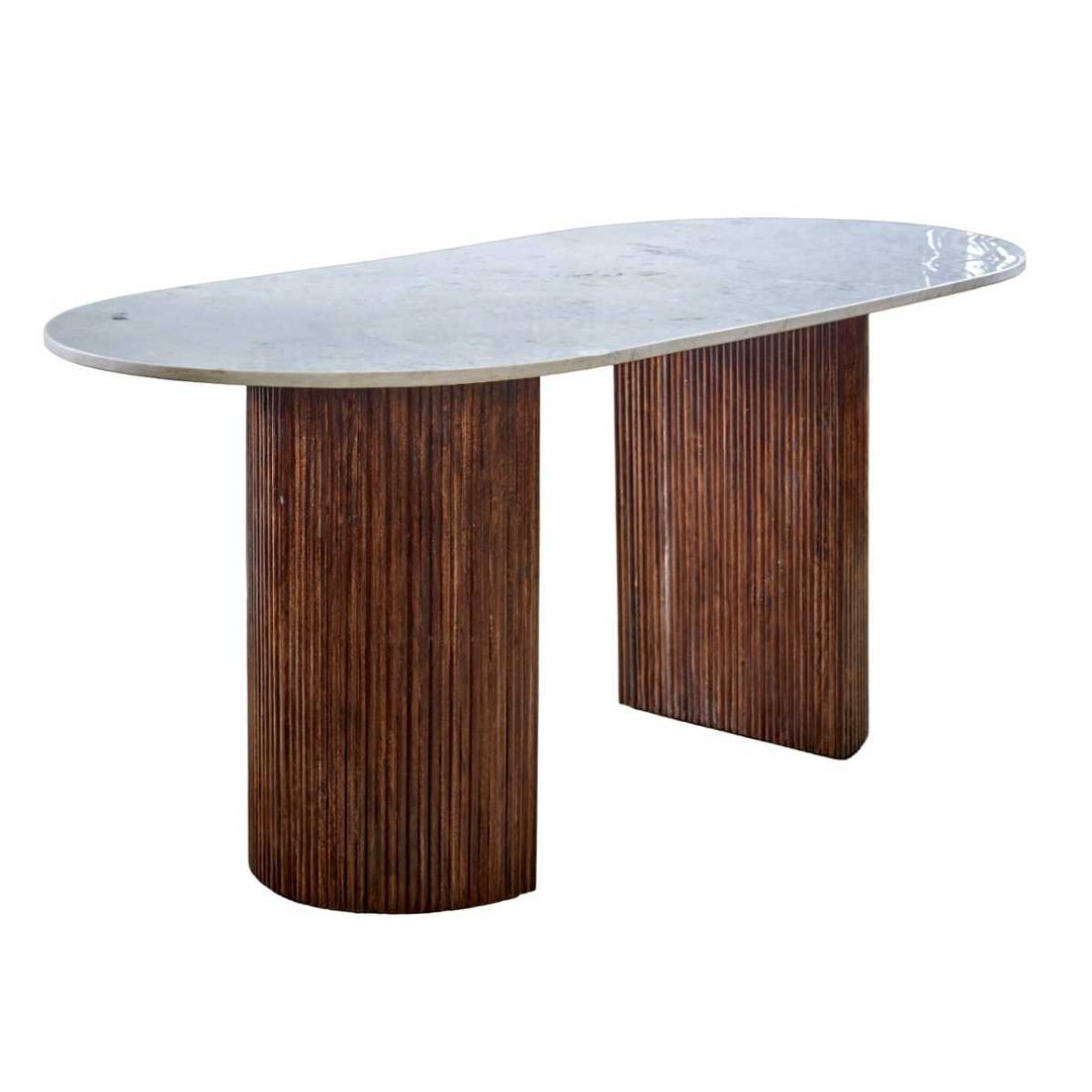 Opal Mango Wood Dining Table 170Cm With Marble Top