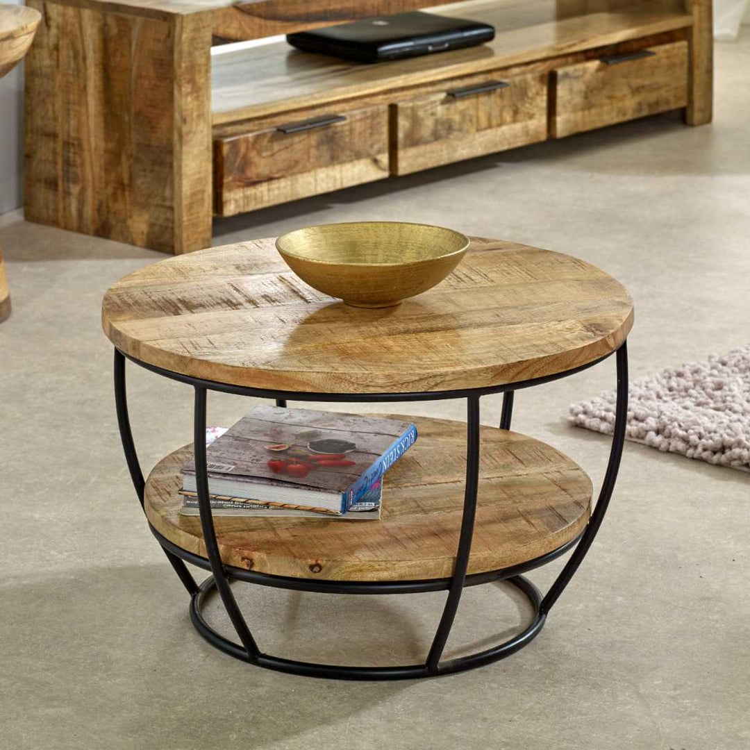 Surrey Solid Wood & Metal Coffee Table With Shelf