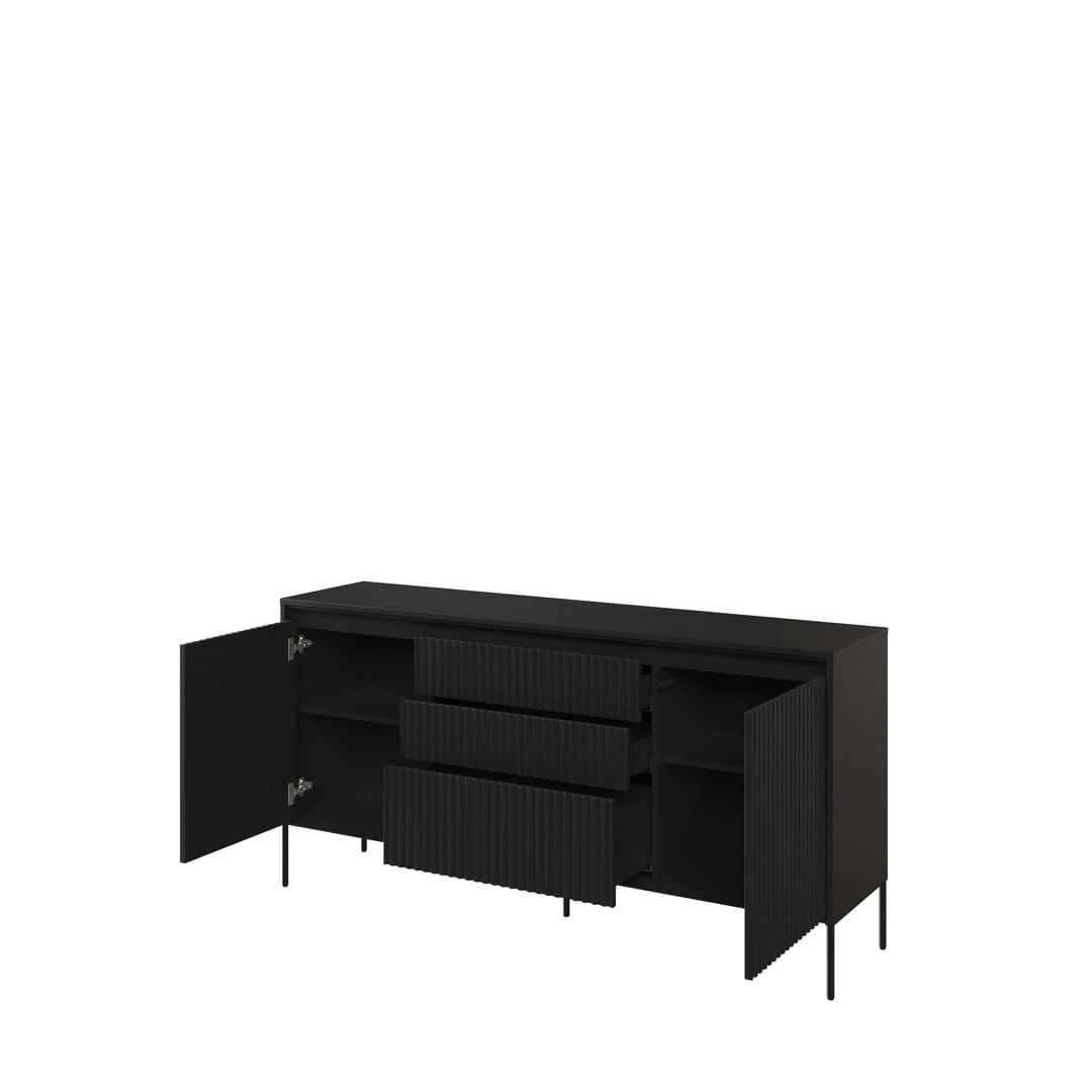 Sideboard Cabinet 166cm Black Matt Trend