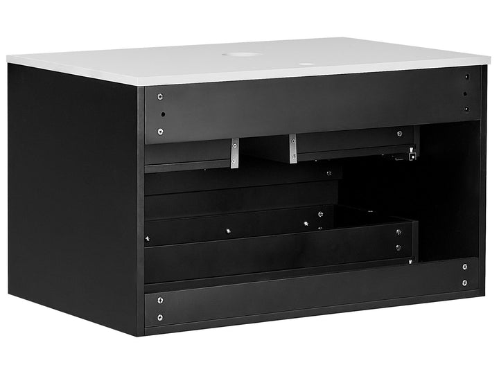 Wall Mounted Washbasin Cabinet 80 cm Black Quintela