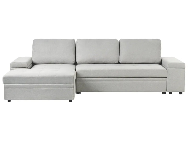 Gray sectional sofa on a white background