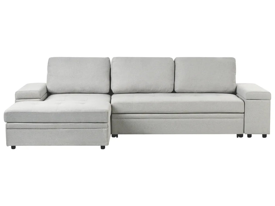 Gray sectional sofa on a white background