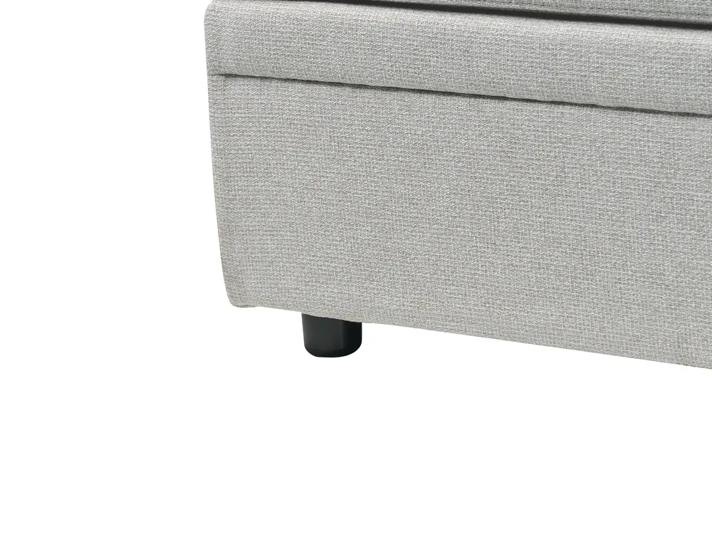 Corner Sofa Bed 3 Seater Faux Linen Light Grey with Storage Right Hand Adesire