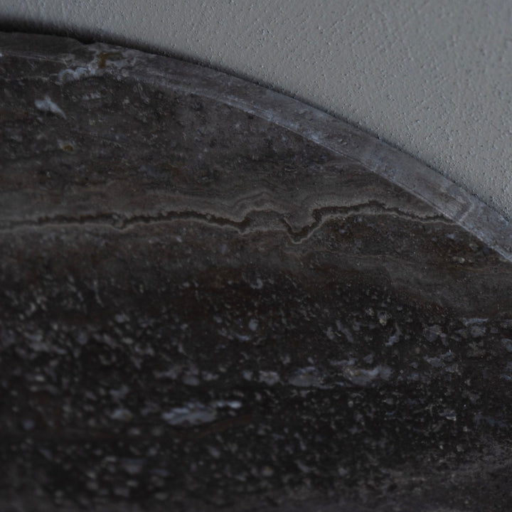 Libra Clifton II Charcoal Black and Dark Travertine Coffee Table Small 60cm