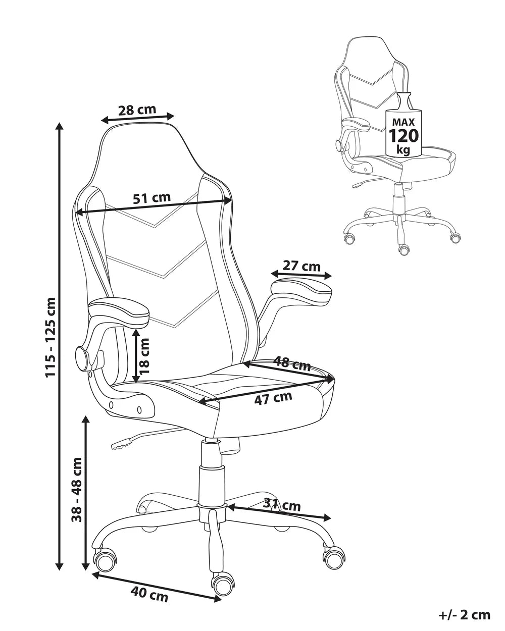 Office Chair Faux Leather Off-White Lollie