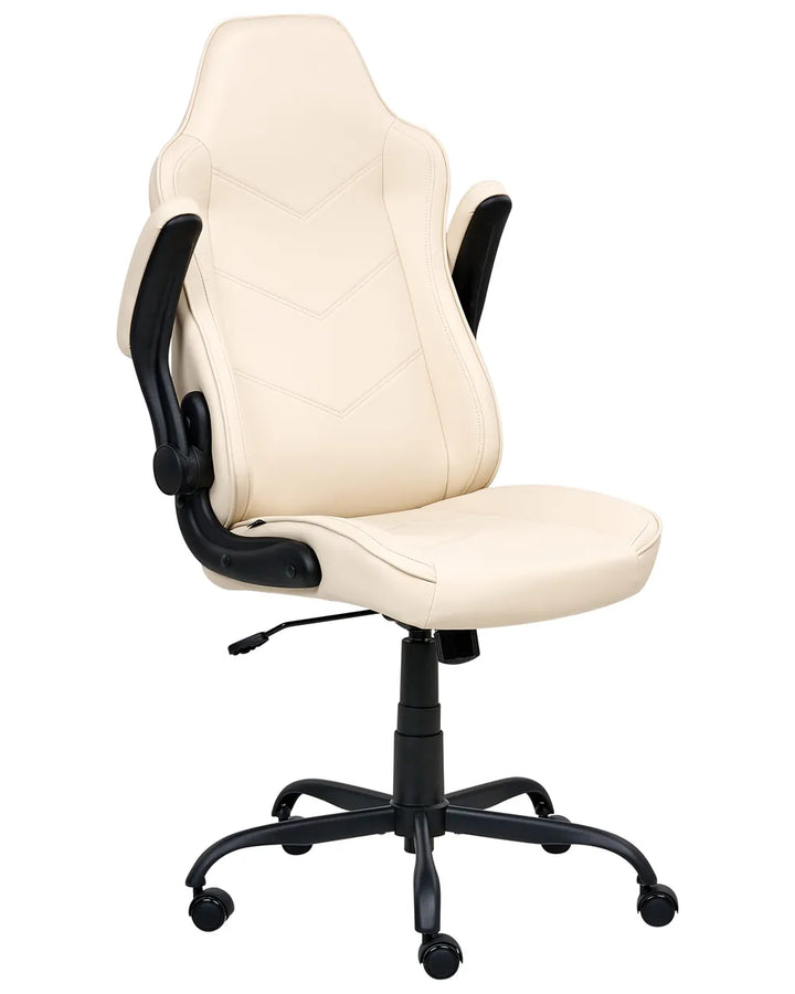Office Chair Faux Leather Off-White Lollie