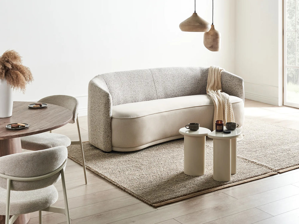 Stylish and comfortable light beige 3 seater sofa