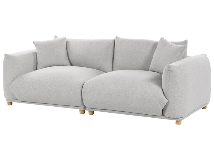 Sofa 3 Seater Fabric Light Grey Kainon