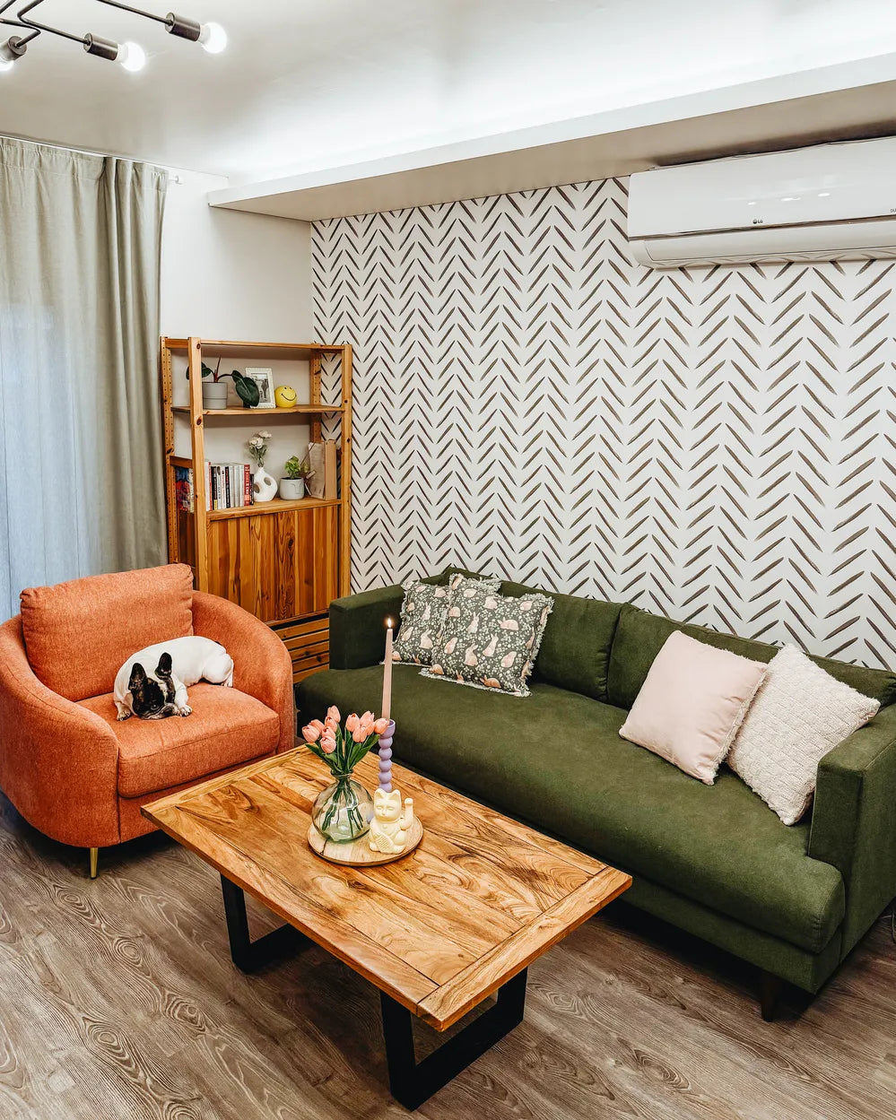 Sofa 3 Seater Fabric Green Paschall