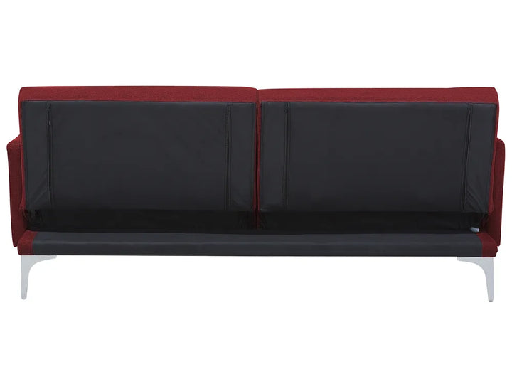 Sofa Bed 3 Seater Fabric Dark Red Castera