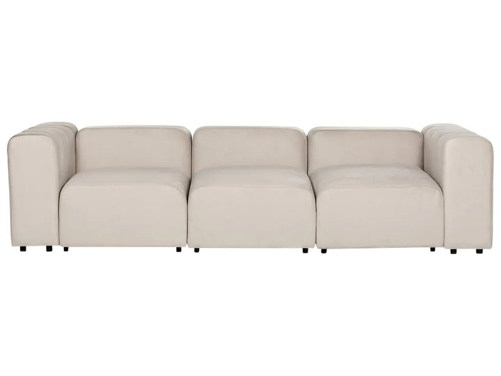 Beige sectional sofa on a white background