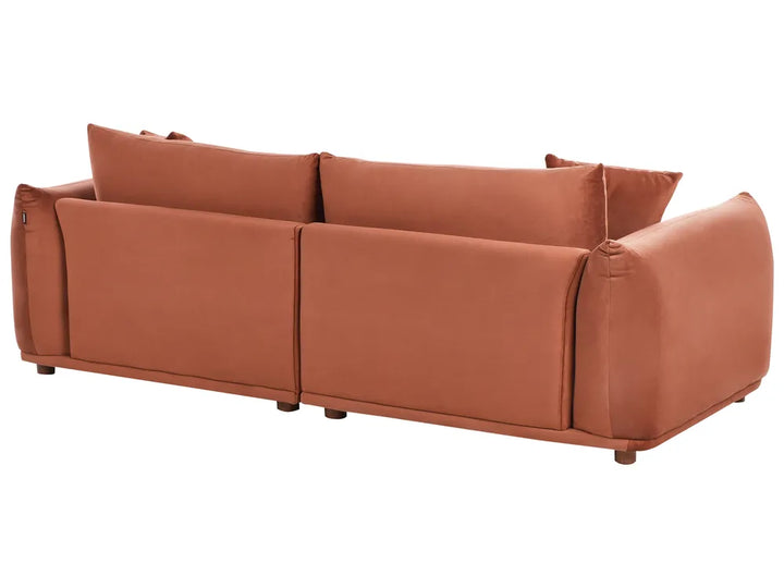 Sofa 3 Seater Velvet Golden Brown Kainon