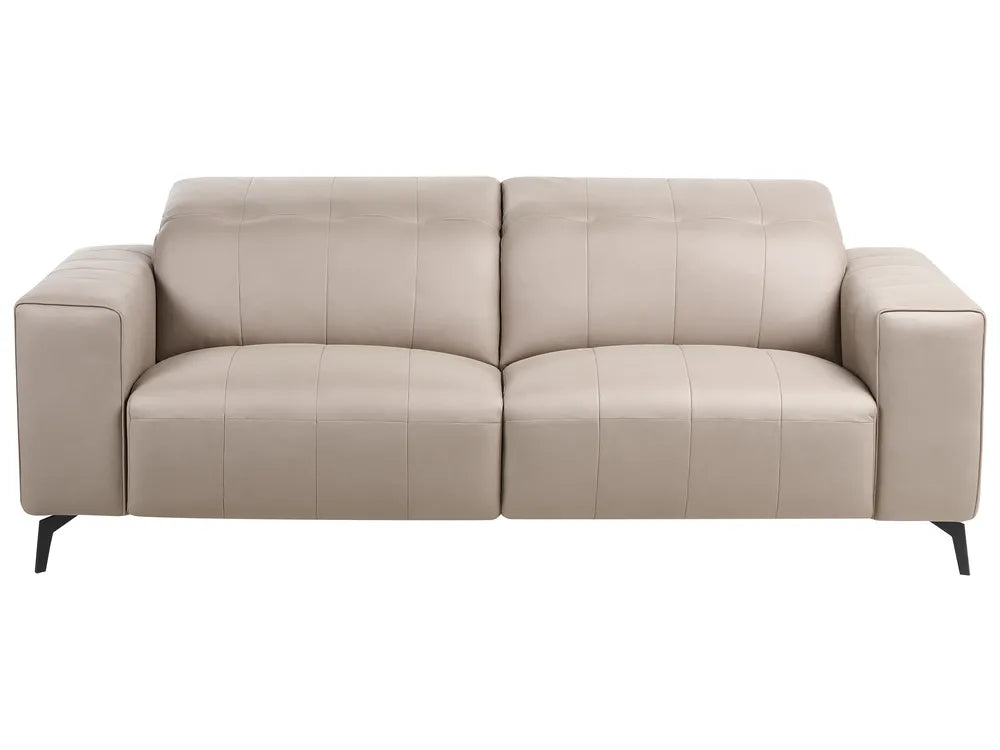 Modern 3 seater sofa in taupe faux leather