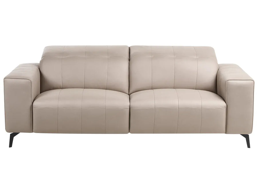 Modern 3 seater sofa in taupe faux leather