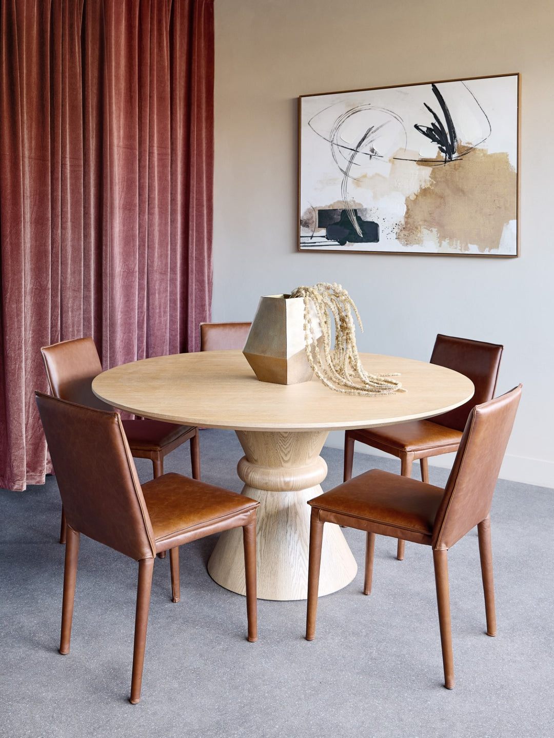 Libra Canberra Round Wooden Oak Dining Table 150cm