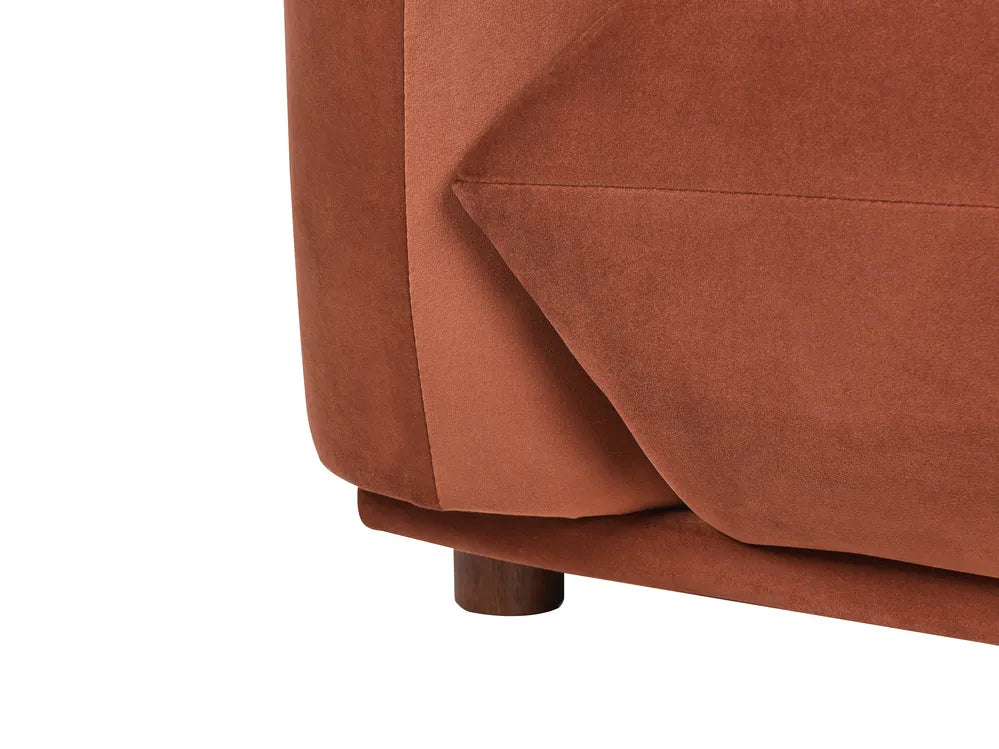 Sofa 3 Seater Velvet Golden Brown Kainon