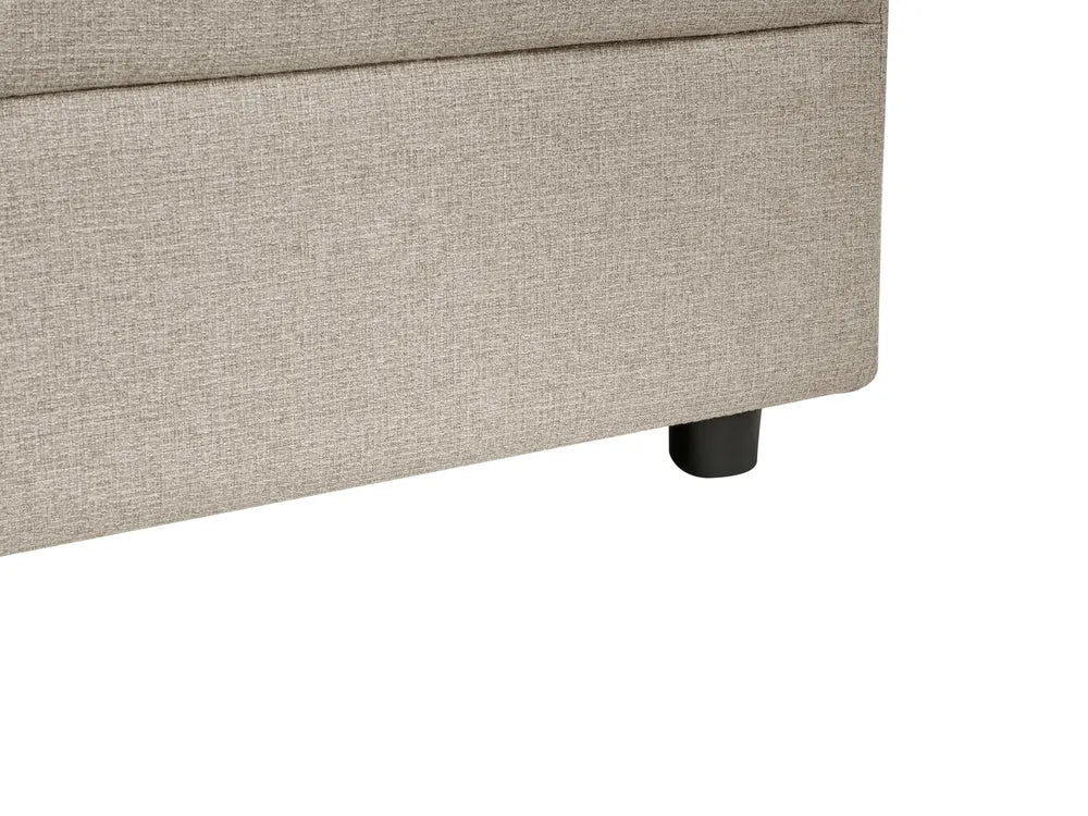 Corner Sofa Bed 3 Seater Faux Linen Beige Left Hand Adesire