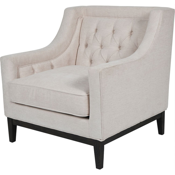 Libra Theodore Ivory Fabric Buttoned Armchair