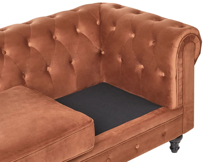 Sofa 3 Seater Velvet Golden Brown Besnard
