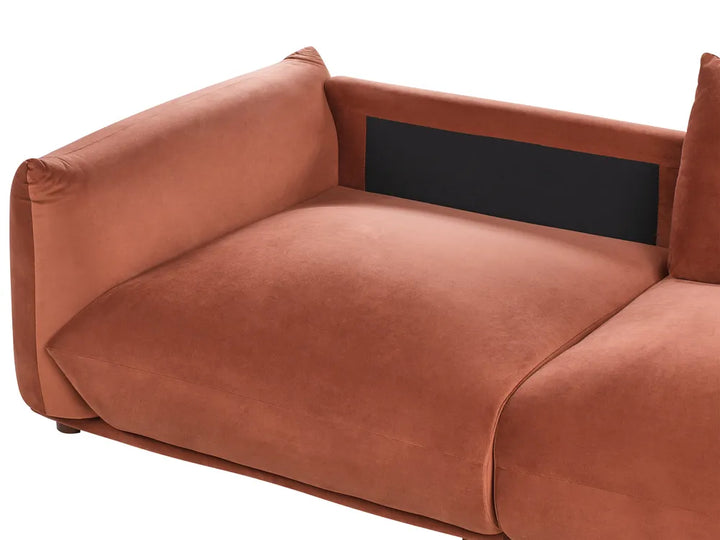 Sofa 3 Seater Velvet Golden Brown Kainon