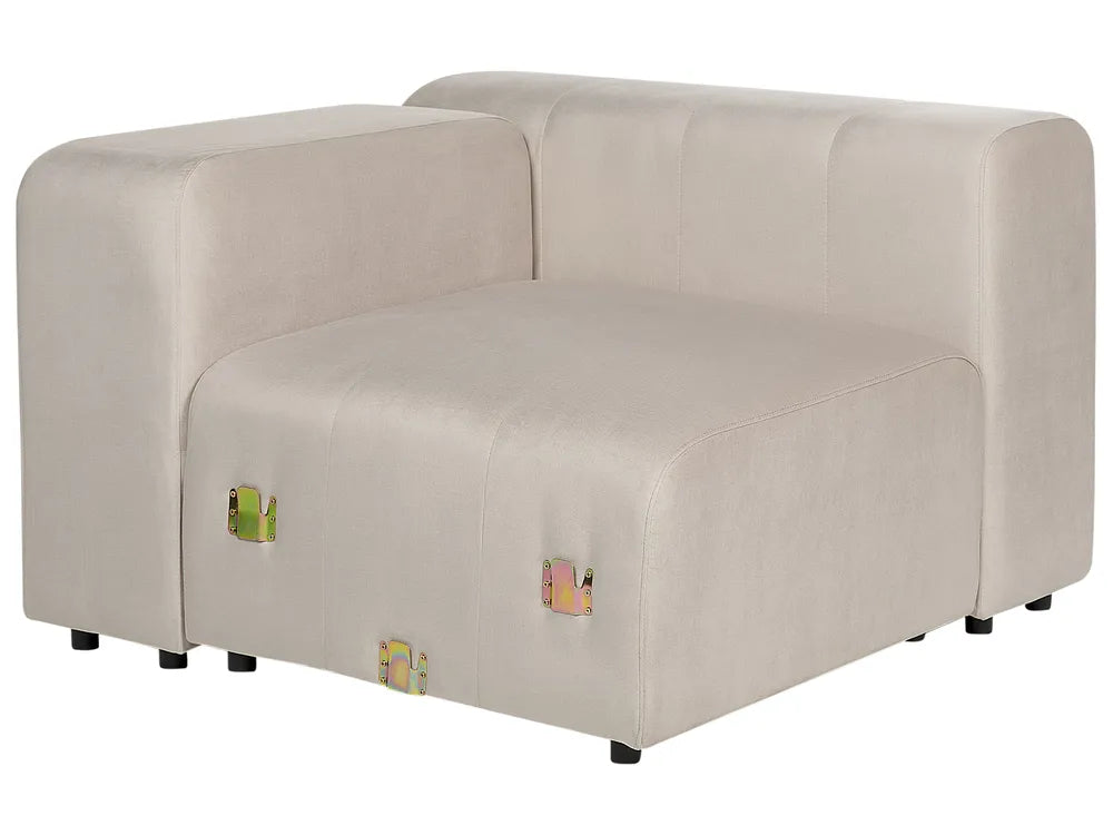 Modular Sofa 3 Seater Velvet Beige Azura
