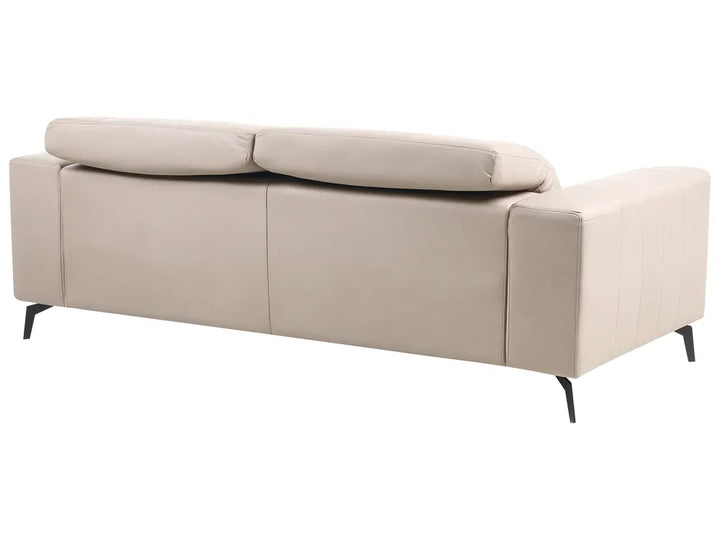 Sofa 3 Seater Faux Leather Taupe Makirah