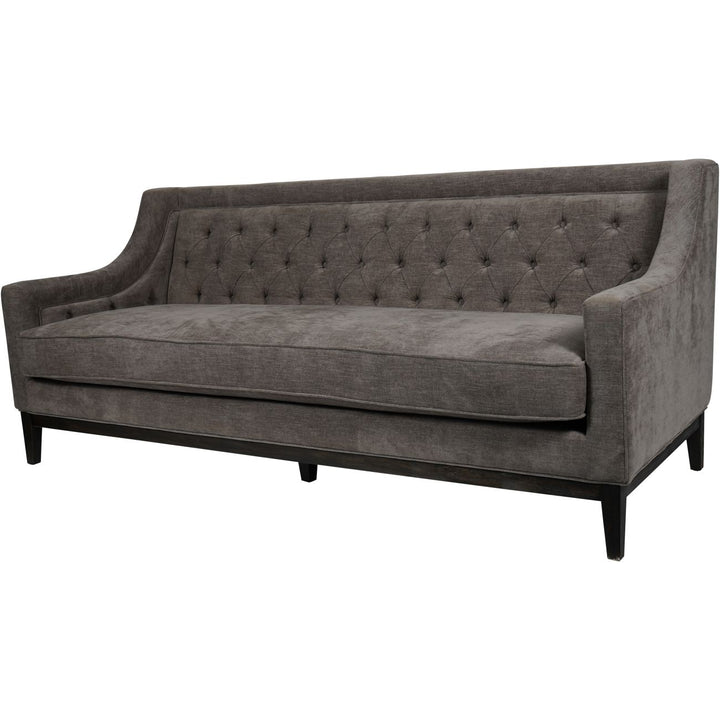 Libra Theodore Warm Grey Fabric Buttoned 3 Seater Sofa