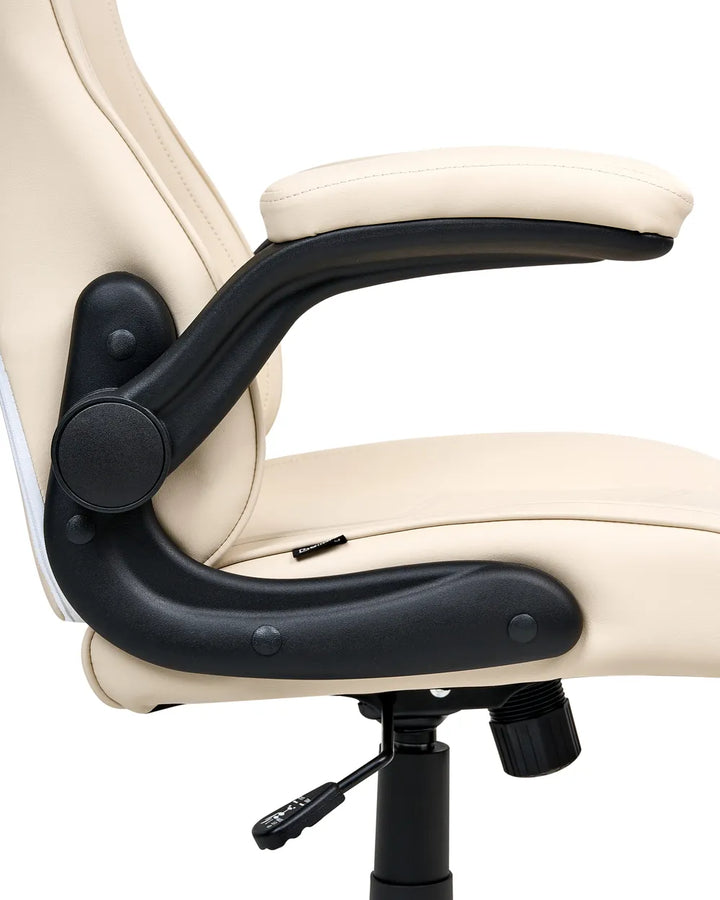 Office Chair Faux Leather Off-White Lollie