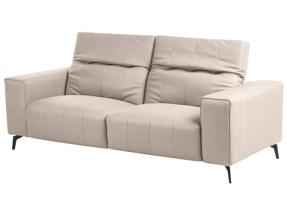Sofa 3 Seater Faux Leather Taupe Makirah
