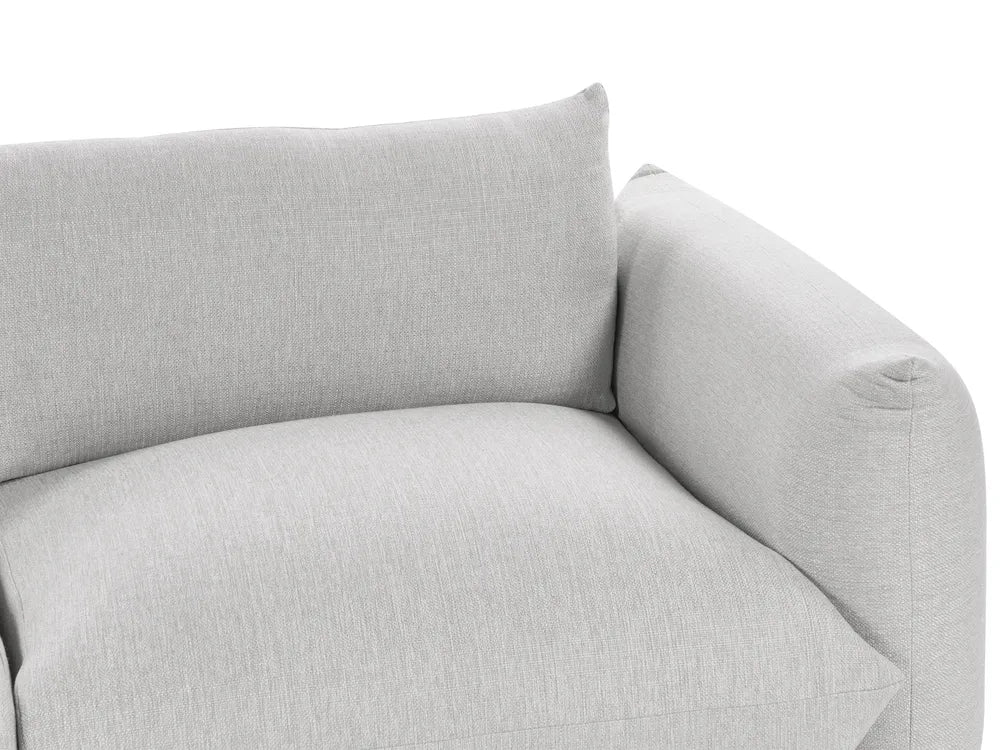 Sofa 3 Seater Fabric Light Grey Kainon