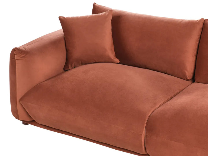 Sofa 3 Seater Velvet Golden Brown Kainon