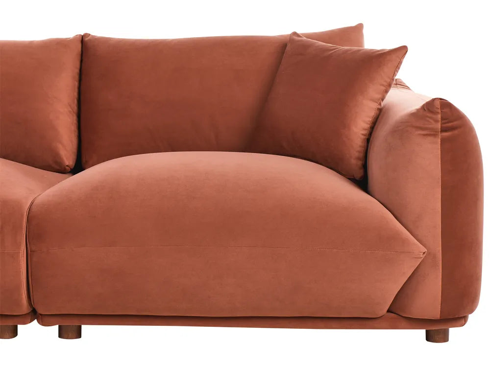 Sofa 3 Seater Velvet Golden Brown Kainon
