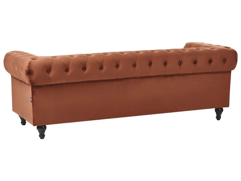 Sofa 3 Seater Velvet Golden Brown Besnard