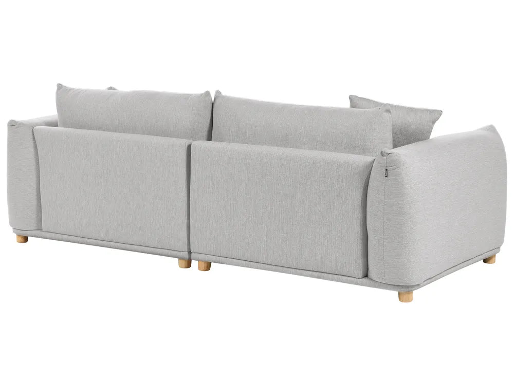 Sofa 3 Seater Fabric Light Grey Kainon
