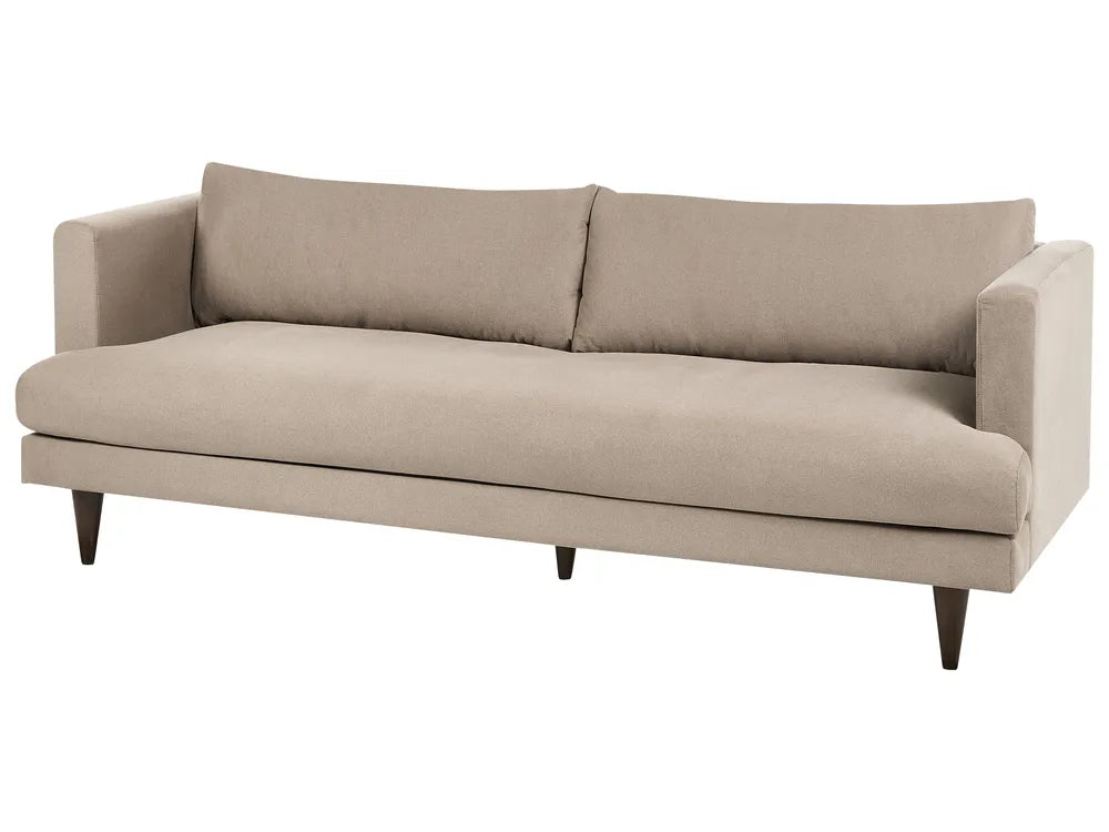 Sofa 3 Seater Fabric Light Brown Paschall